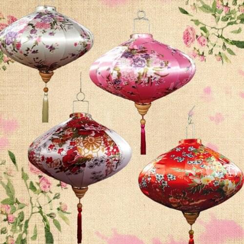 Handmade Spring Festival Festive Supplies Silk Steel Wire Colorful Lights Wholesale Triangular Daffodils Lantern home decoration