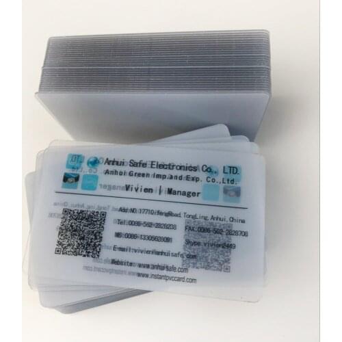 500pcs Blank Plastic Barcode Customized Gift Card Transparent Inkjet Business PVC ID Card print by Epson or Canon printers