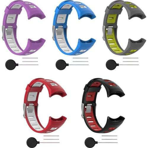 Mens Universal Dual Color Silicone Watch Band Watch Strap Wristband For SUUNTO Quest M1 M2 M4 M5 M Series Smart Watch