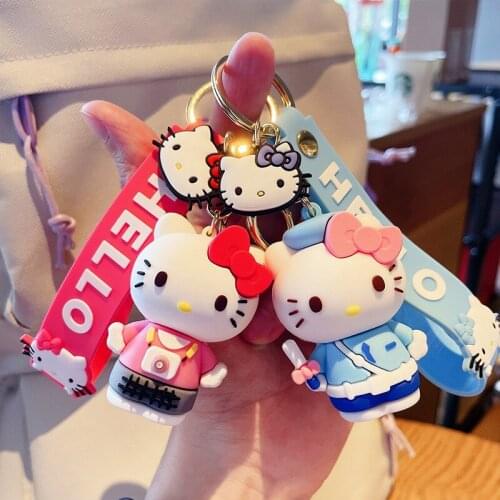 Sanrio Cartoon Cute Hello Kitty Keychain Pendant Melody Silicone Key Chain Bag pendant Ornament Creative Gift