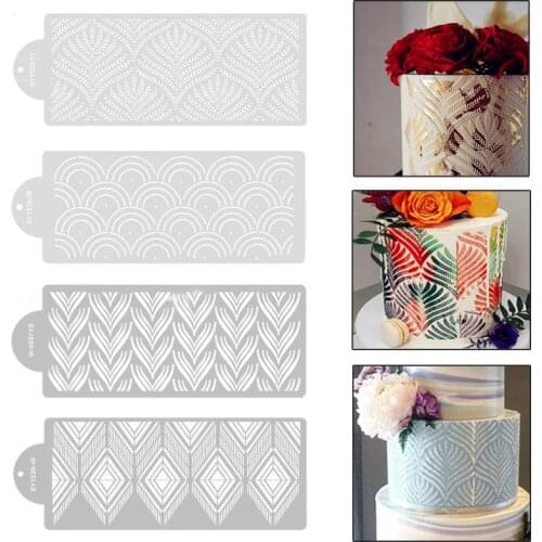 Cakes Baking Templates Wheat Spike Pattern Cake Boder Stencil for DIY Craft Drawing Mold Bakeware Kitchen Cake Decorating Tools