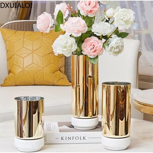 DXUIALOI Nordic Simple Glass Vase Decoration Housewarming Gift Home Living Room Desktop Flower Arrangement Vase Decoration