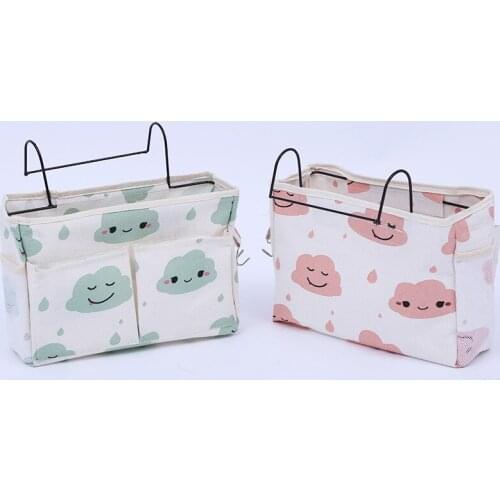 Crib Accessories Bag Storage Holder Bed Organizer Bedside Storage Bag Crib Bed Side Pouch Hanging Organizer Nappy Holder Pockets