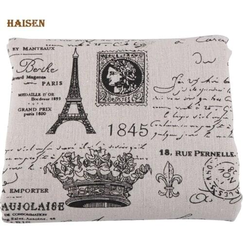 Haisen 50cmX150cm Printed Cotton Linen Fabric For Quilting/DIY Sewing/Sofa Table Cloth/Furniture Cover Tissue/Cushion Material