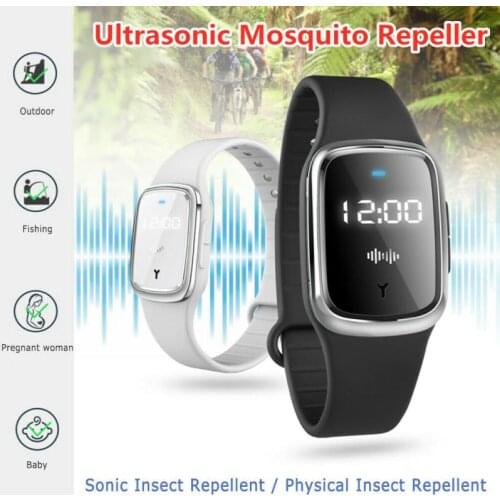 Ultrasonic Natural Mosquito Repellent Bracelet Waterproof Pest Insect Bugs Anti Mosquito Insect Bracelet Ultrasound Outdoor Kids