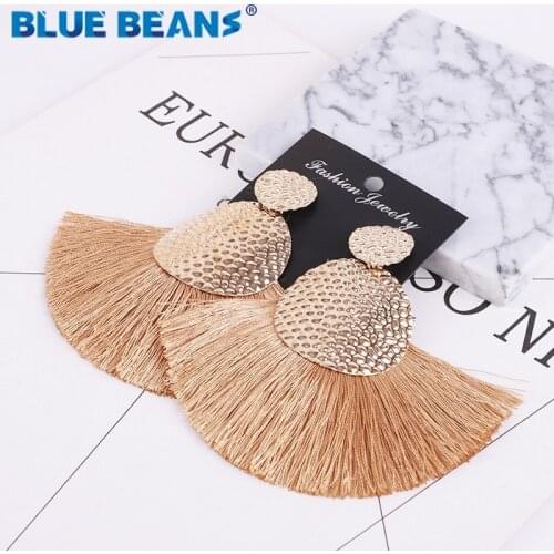 2019 New Tassel Earrings Bohemian Big Long Women Handmade Vintage Statement Luxury Fashion Statement Earring Jewelry For Ethnic