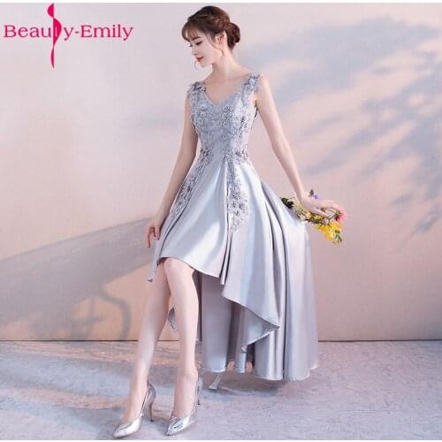 Beauty Emily New Arrival Short Cocktail Party Dresses 2020 O-neck Off the Shoulder Sleeveless A-Line V-neck Prom Dresses
