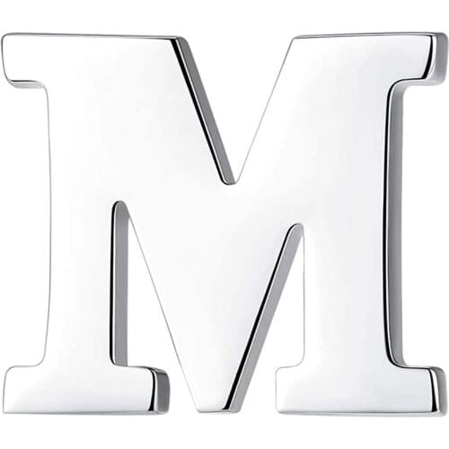 Mens Womens Initial English Alphabet Letter Lapel Pin Collar Badge Brooches Stainless Steel for Business Wedding Graduation Gift