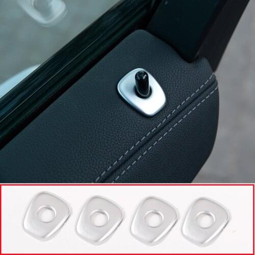 4pcs ABS Chrome Car Door Lift Pin Decoration Sticker Bolt Circle Cover Trime Interior Sequins For BMW X3 2018-2019 Styling