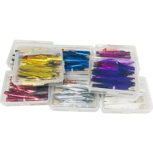 50pcs Archery Spin Vanes 1.8 Inch Spiral Feather Right Wing DIY Arrow Archery with Tape Arrow Accessories Bow Hunting