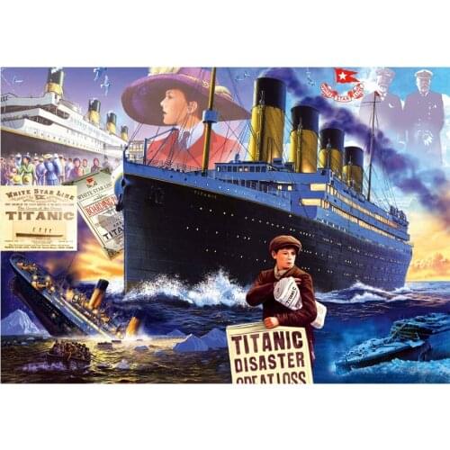 DIY Diamond Painting Cross Stitch Full Embroidery 5D Square Full Drill Mosaic Diamond Picture Of Rhinestone Wall Art Titanic