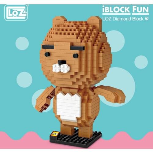 LOZ Diamond Blocks Cartoon Animal Bear Anime Lion Assembly Figure Building Blocks Enlighten Micro Brick Funny Toys for Kids 9209