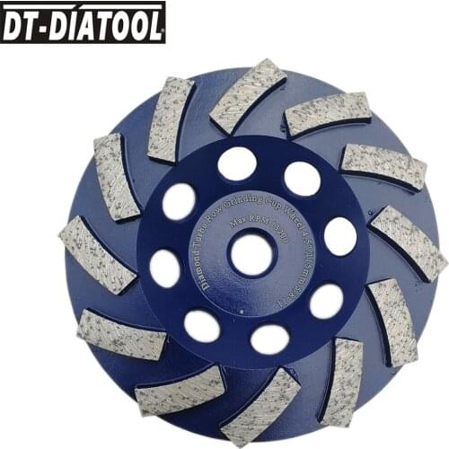 DT-DIATOOL 1piece Dia115mm/4.5inch Diamond Segmented Turbo Row Cup Grinding Wheel for Concrete Hard Stone with 5/8-11 Connection