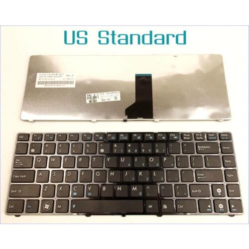 US English Version Keyboard for ASUS B43 B43E B43F B43J B43S A42 A83S K43B K43E K43S UL30VT UL80 Laptop WITH BLACK FRAME