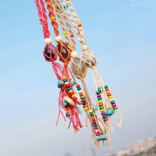 Korean trendy Bohemia handmade tassel necklace female fashion new DIY braided knot ethnic style pendant necklace