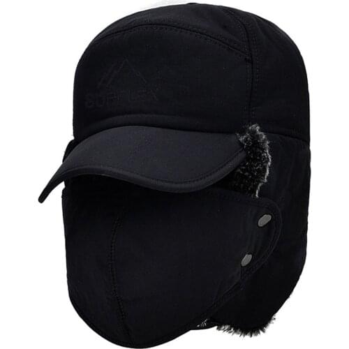 #40 Fashion Design Winter Hat Men Women Faux F-ur Ear Hat Cap Winter Ski Trooper Trapper
