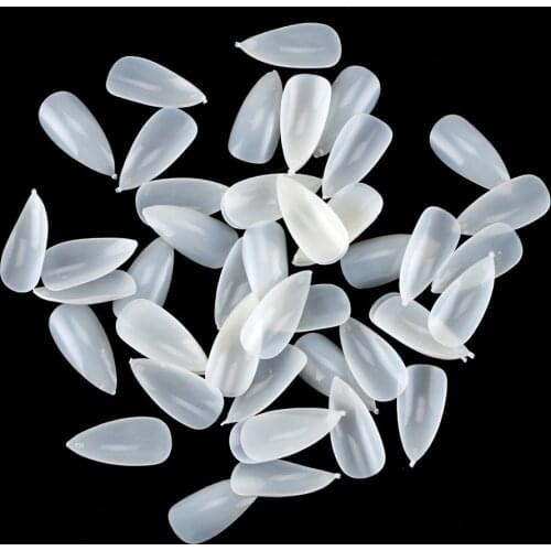 Natural Color 600pcs Oval Stiletto Pointy Full False Nail Tips Almond Shape Acrylic Gel Claw