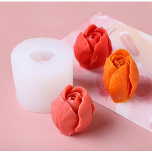 New Tulip Flower Candle Mold DIY Handmade Flower Soap Silicone Mold Candle Aromatherapy Decorating Tools Resin Crafts Cake Mould
