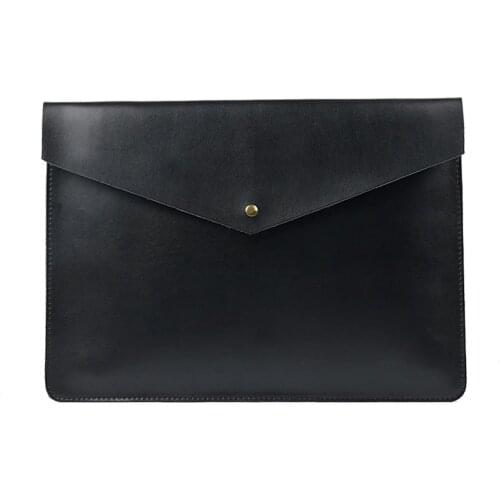 A4 Document Holder Nature Leather File Folder for Documents Bag Case With Buckle Paper Storage Office School Filing Supplies