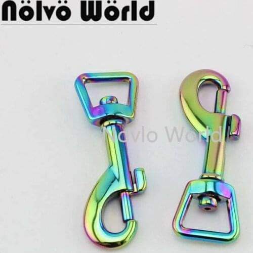 Nolvo World 5-20-100pcs 4 colors 55*13mm 1/2" rainbow metal buckle for bag dog collar clasps snap carabines