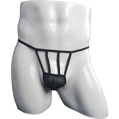 Sexy Mens Lingerie Sissy Panties Thongs Briefs Fine Mesh Transparent T-shaped Underwear Shealth Pouch G-string трусы мужские q4