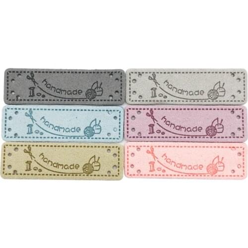 Sewing Handmade Leather Labels for Hat Diy Needlework Sewing Accessories for Bag Shoes Hand Made Leather Clothing Tags for Gift