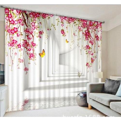Luxury Blackout 3D Window Curtains For Living Room office Bedroom Drapes Cortinas Rideaux Customized size Corridor flowers print