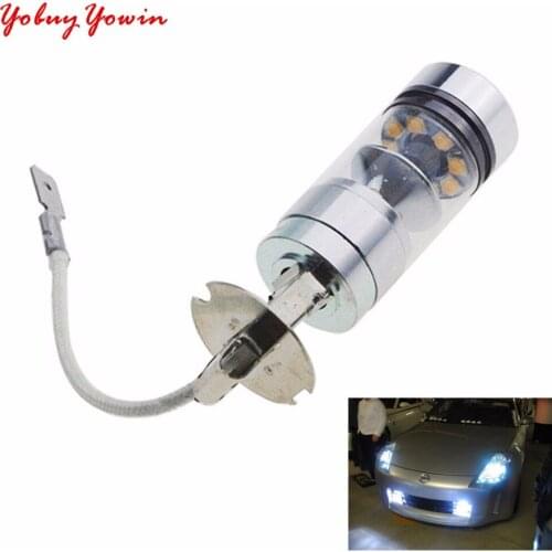 2 pieces Super Bright 8000K Cold White LG Chips H3 H1 100W 1000LM LED Bulbs for DRL or Fog Lights Plug-n-Play