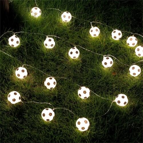 LED Ball String Lights Plastic Football Soccer Fairy Lamps 3/6M on Battery Flash Garlands Bright Decoration for Home Kids Party