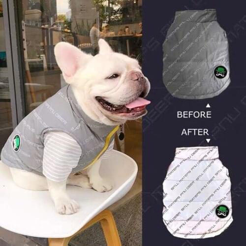New Style Pet Dog Reflective Gilet Waistcoat Winter Warm Jacket Coat Sweater Hoodie Small Medium Dogs French Bulldog Pug HEC11