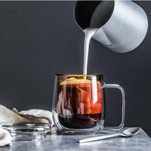 Nordic style Heat Resistant Double Wall Tea Glass Cup Beer Coffee Cup Set Creative Healthy Beverage Glasses Transparent Drink