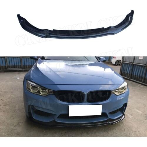 Carbon Fiber Car Front Bumper Lip Spoiler for BMW 3 Series F80 M3 4 Series F82 F83 M4 2014-2018 V Style FRP Head Chin