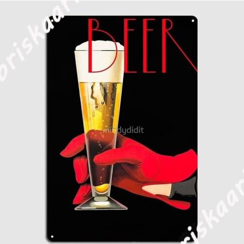 Vintage Art Deco Beer Poster Metal Sign Wall pub Mural Painting Kitchen Retro Tin sign Posters