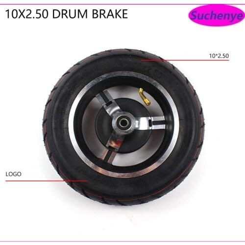 10 Inch 10X2.50 Tube Outer Tire Wheel With Drum Brake Hub for 10 inch Electric Scooter On Behalf of Driving Tricycle