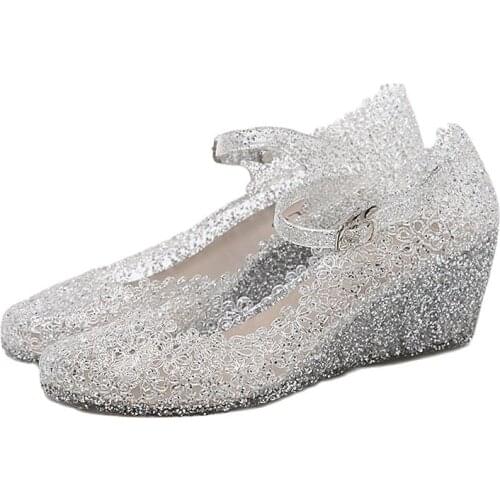 Women Clogs Jelly Sandals Non-slip 2021 Summer Female Flat Slippers Peep Toe Shoes Lady Girls Cool Hollow EVA Garden Sandals