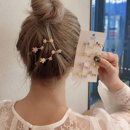 MISANANRYNE Women Five-Pointed Star Hairgrip Hairpins Headwear Geometry Hair Clip Multicolor Metal Frog Clip Barrettes New