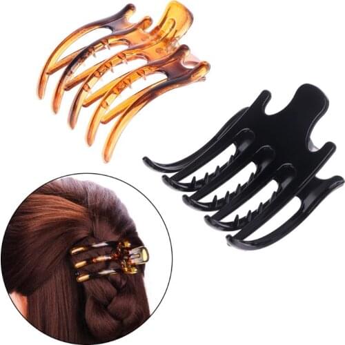 1PC Women Lady Girls Simple Non Slip Grip Large Claw 5 Claws Hair Clip Clamp Black Hair Accessories Black Hair Clip Fashion