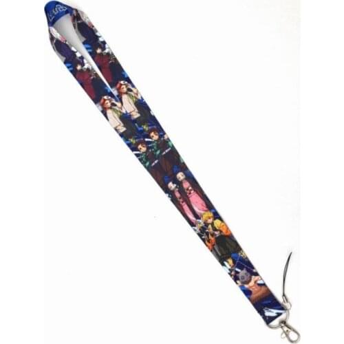 10 pcs cartoon Kimetsu no Yaiba lanyard Neck Strap Lanyards Card Holders Bank Neck Strap Card Bus ID Holders Rope Key