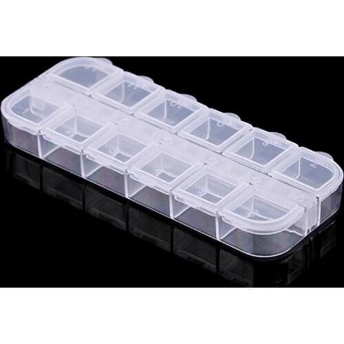 12 Grid Plastic Jewelry Box Makeup Organizer Container earrings Case Cosmetic Storage Box Nail Art Tools Rhinestones Beads