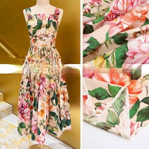 145cm*100cm designer fabric sewin for dress customization Digital printing polyester imitation cotton fashion fabric show