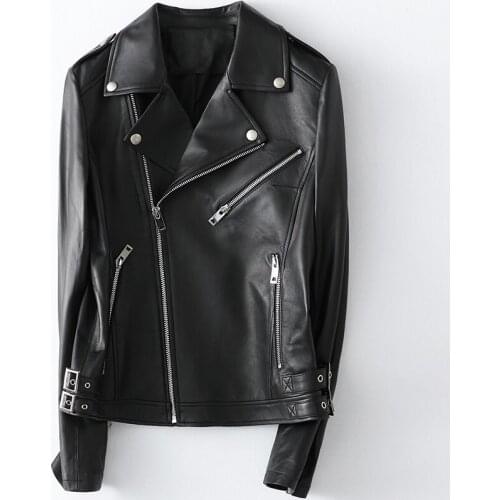 2021 Fashion Women Leather Jacket Spring Autumn Female Coat Sheepskin Coats and Jackets Womens Clothing Veste En Cuir WPY2241