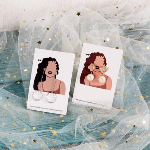 Trendy 6x9cm Fashion Jewelry Packaging Card Ear Stud Drop Earrings Cards 400gsm Paper Holders Beautiful Pattern 100pcs/Lot