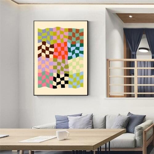 Abstract Geometric Colorful Square Picture Canvas Poster Wall Art Print Nordic Painting Modern Home Living Room Decoration