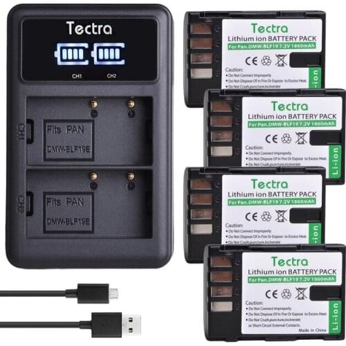 1pc 1860mAh DMW-BLF19E BLF19 DMW-BLF19 blf19e Battery+LED Dual Charger /USB cable for Panasonic Lumix GH3 GH4 GH5