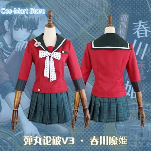 Anime Danganronpa V3: Killing Harmony Harukawa Maki Cosplay Costumes Nursery Governess Unifrom School Uniform Campus Style