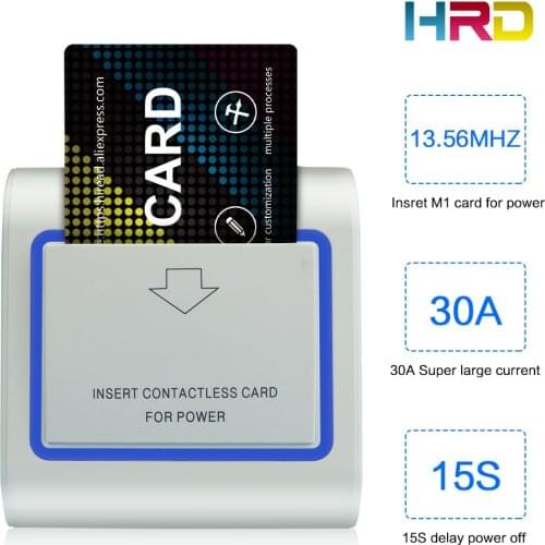 White Blue Side Type MF 1k S50 M1 Frequency 13.56MHz Luxury Hotel Motel Card Switch Energy Saver Guest Room Keycard Holder