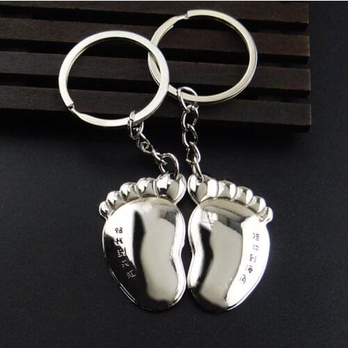 FREE SHIPPING by FEDEX 100pairs/lot Wholesale Zinc Alloy Foot Shaped Keychain Metal Foot Keyring For Lovers as Wedding Gift