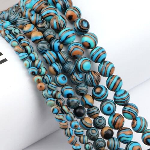Handicraft DIY Dark Blue Malachite Wholesale 8/6/4mm Loose Beads Natural Stone For Bracelet Necklace Jewelry Making Accessories