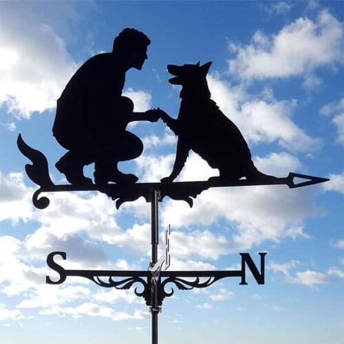 Farm Weather Vane Stainless Steel Weathervane Yard Wind Direction Indicator Garden Stake Home Garden Ornaments Supplies