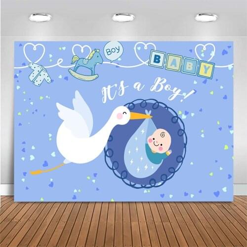 Newborn Baby Shower Backdrop White Swan Boy Girl Pink Blue Love Photo Background for Photo Studio Baby Shower Decor Photo Shoot